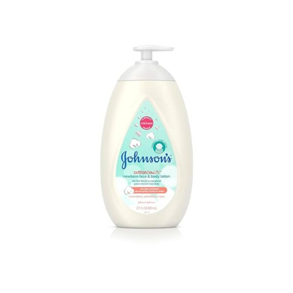 Johnson's Baby CottonTouch Newborn Baby Face and Body Lotion, Hypoallergenic and Paraben-Free Moisturization for Baby's Sensitive Skin, Made with Real Cotton, 27.1 fl. oz