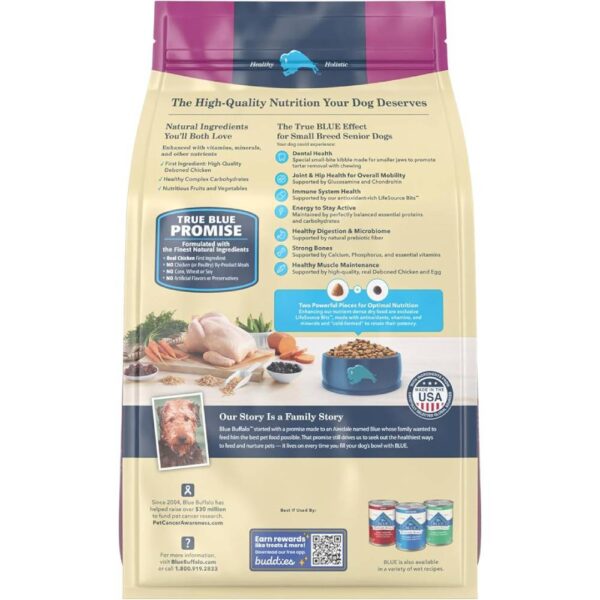 Blue Buffalo Life Protection Formula Small Breed Senior Dry Dog Food, Supports Joint Health and Immunity, Made with Natural Ingredients, Chicken & Brown Rice Recipe, 5-lb. Bag - Image 2