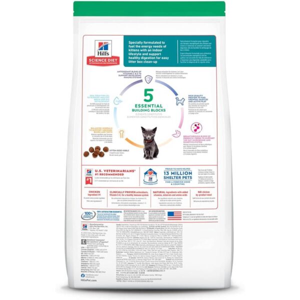 Hill's Science Diet Indoor, Kitten, Easy Litter Box Cleanup, Dry Cat Food, Chicken Recipe, 7 lb Bag - Image 2