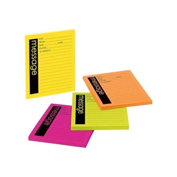 Post-it Super Sticky Lined Notes, Telephone Message, 4 Sticky Note Pads, 4 x 5 in., School Supplies for Students, Ideal for Textbooks, Notebooks, Walls and Vertical Surfaces, Energy Boost Collection