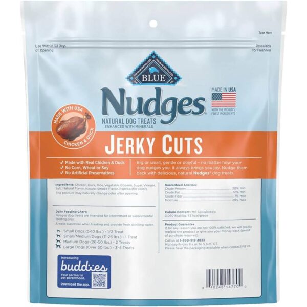 Blue Buffalo Nudges Jerky Cuts Natural Dog Treats, Duck, 10oz Bag - Image 3