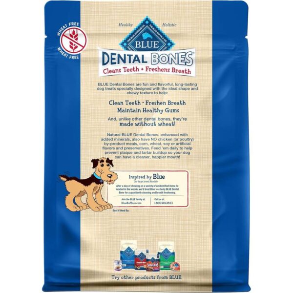 Blue Buffalo Dental Bones Regular Natural Dental Chew Dog Treats Bag - Image 3