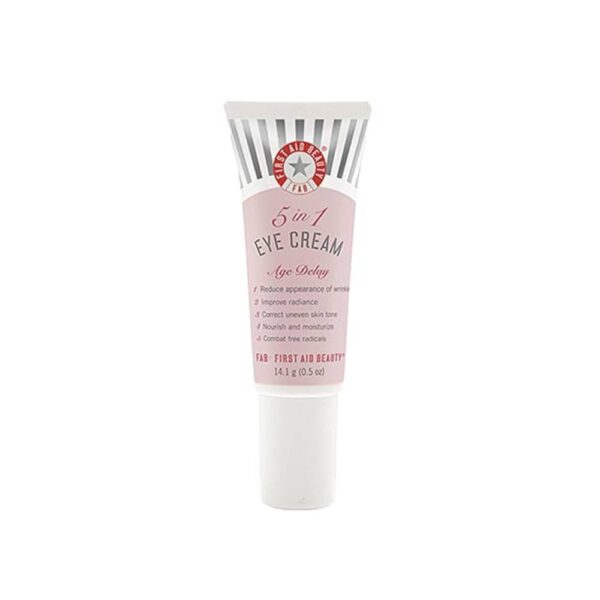 First Aid Beauty 5 in 1 Eye Cream: Multi Action Anti Aging Eye Cream for Dry Sensitive Skin. Great for All Skin Types. (0.5 Ounce)