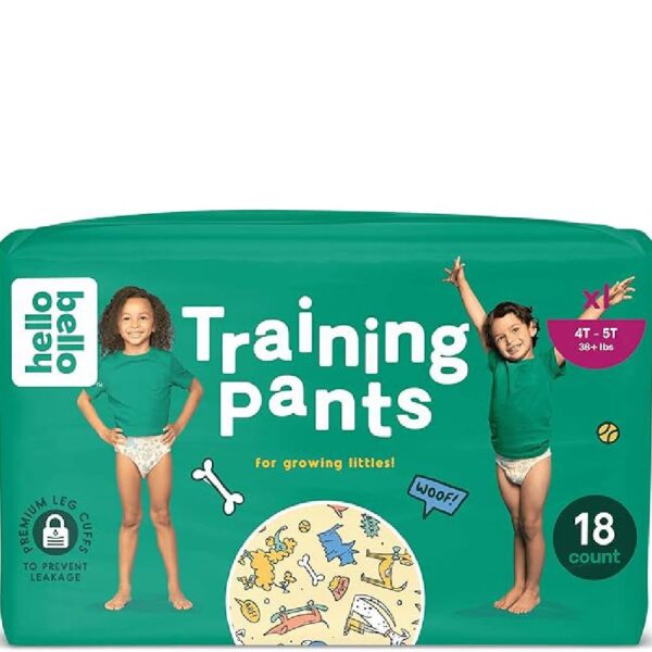 Hello Bello Premium Training Pants Size 4T-5T I 18 Count of Disposable, Gender Neutral, Eco-Friendly, and Potty Underwear with Snug Comfort Fit Li'l Barkers