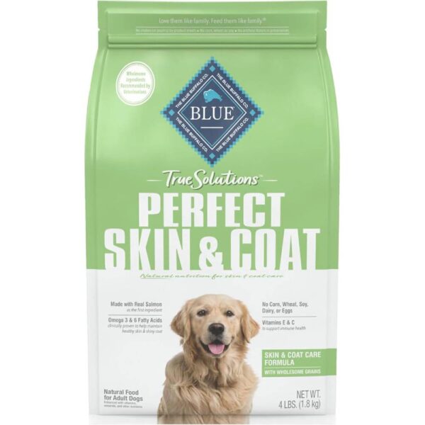 Blue Buffalo True Solutions Perfect Skin & Coat Natural Adult Dry Dog Food, Salmon 4-lb