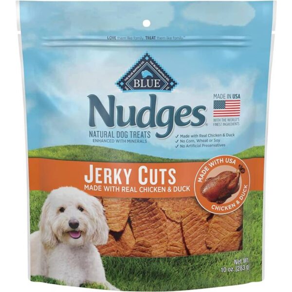 Blue Buffalo Nudges Jerky Cuts Natural Dog Treats, Duck, 10oz Bag