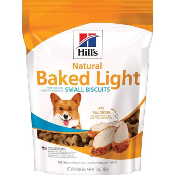 Hill's Natural Baked Light Biscuits, All Life Stages, Great Taste, Dog Treats, Chicken (small & mini breeds), 8 oz Bag