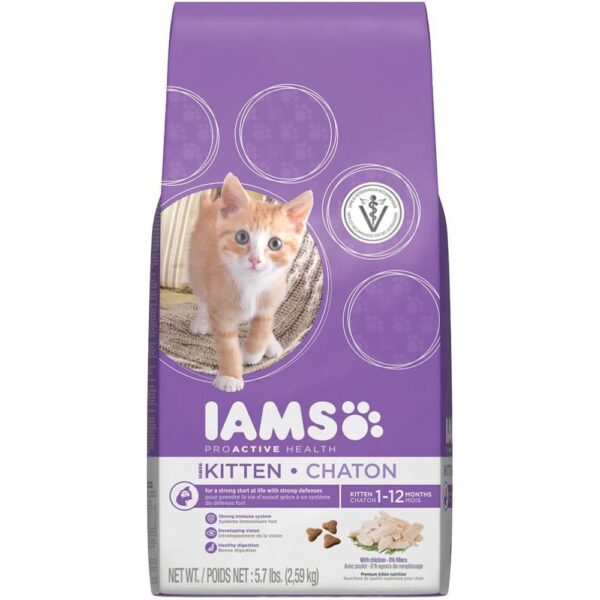 IAMS PROACTIVE HEALTH Kitten (1 Year Old and Younger) Chicken Recipe Dry Cat Food 5.7 Pounds