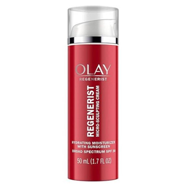 Face Moisturizer by Olay Regenerist Microsculpting Cream With SPF 30 Sunscreen and Vitamin E for Advanced Anti-Aging, 50ml