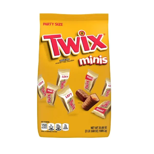 TWIX Caramel Minis Size Chocolate Cookie Bar Candy Bag, 35.6 oz, 95 pieces (Pack of 2)